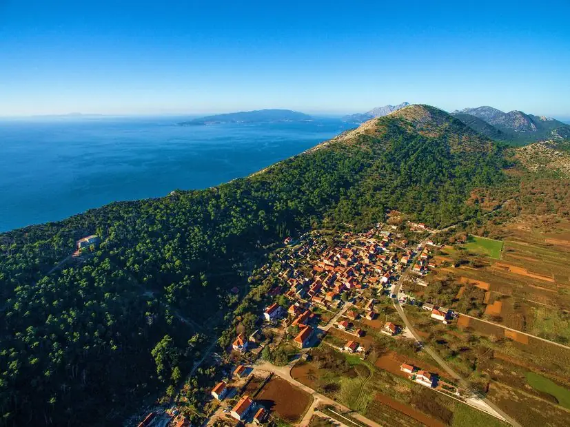 Selo Potomje i vinogradi iz zraka